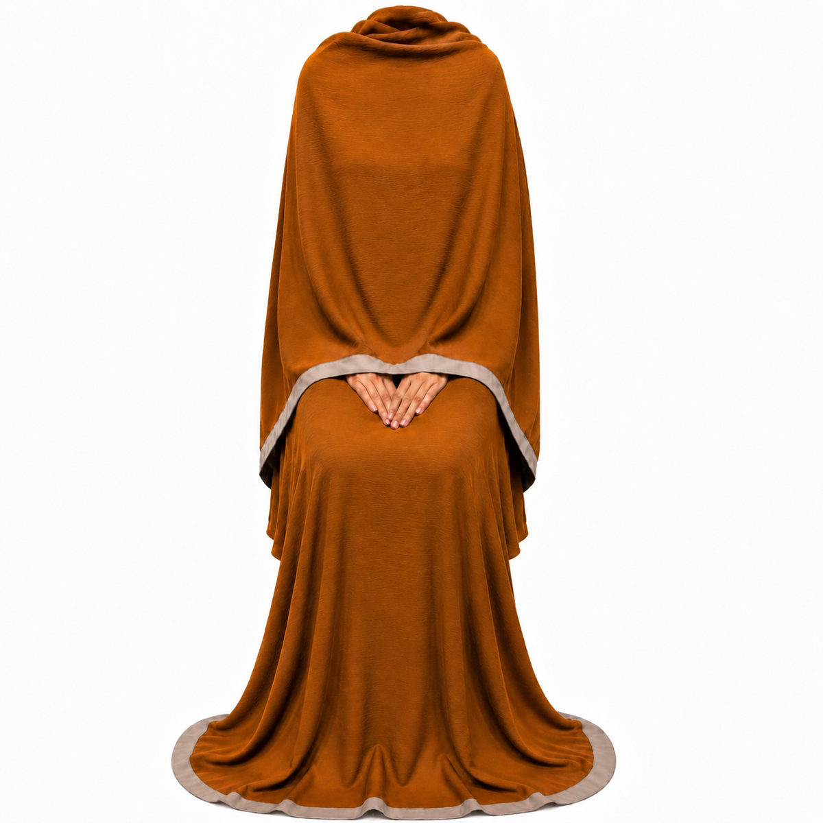 Soft Crush Abaya – Cinnamon Rust