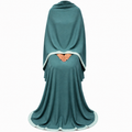 Soft Crush Abaya – Ocean Teal (Mint Trim)