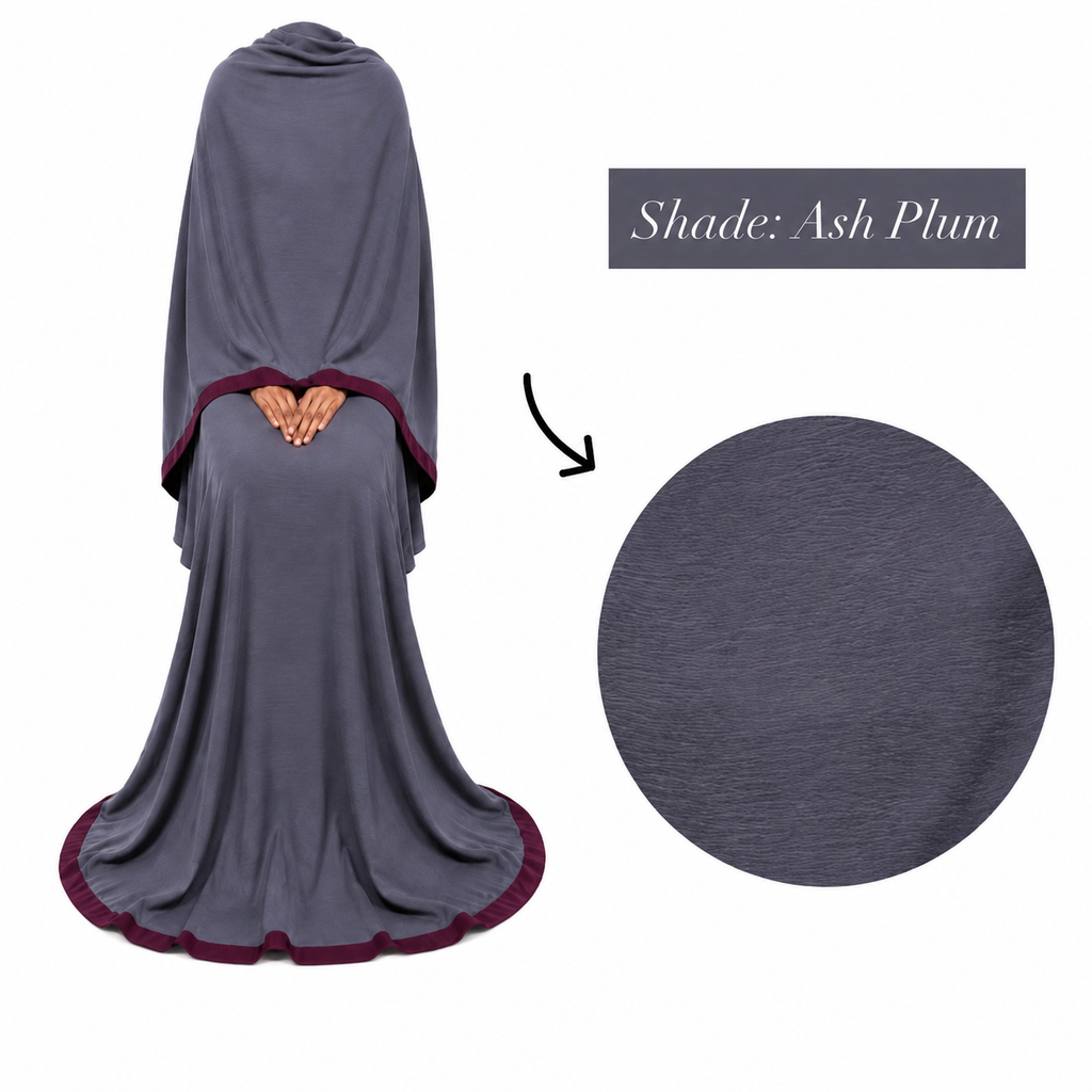 Soft Crush Abaya – Ash Plum II