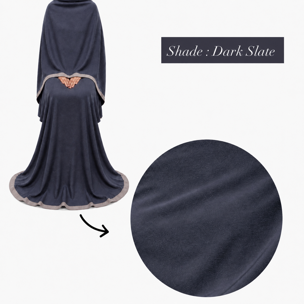 Soft Crush Abaya – Dark Slate