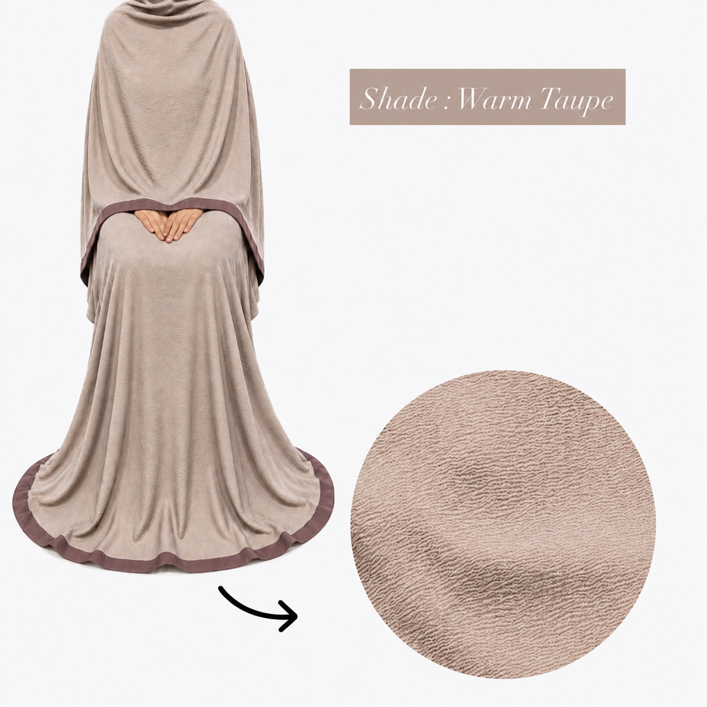 Soft Crush Abaya – Warm Taupe II