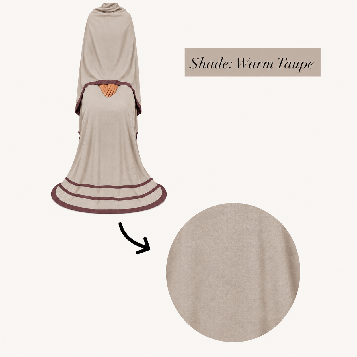 Soft Crush Abaya – Warm Taupe