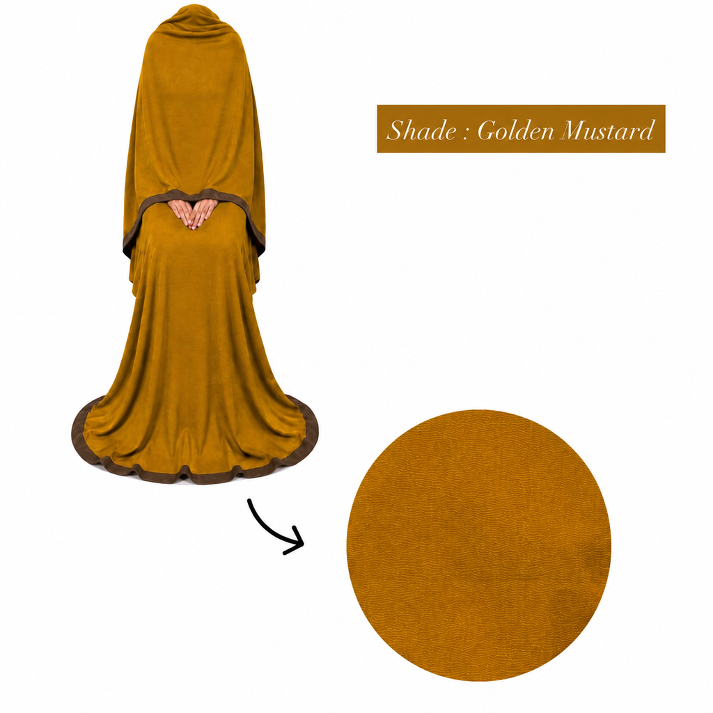 Soft Crush Abaya – Golden Mustard