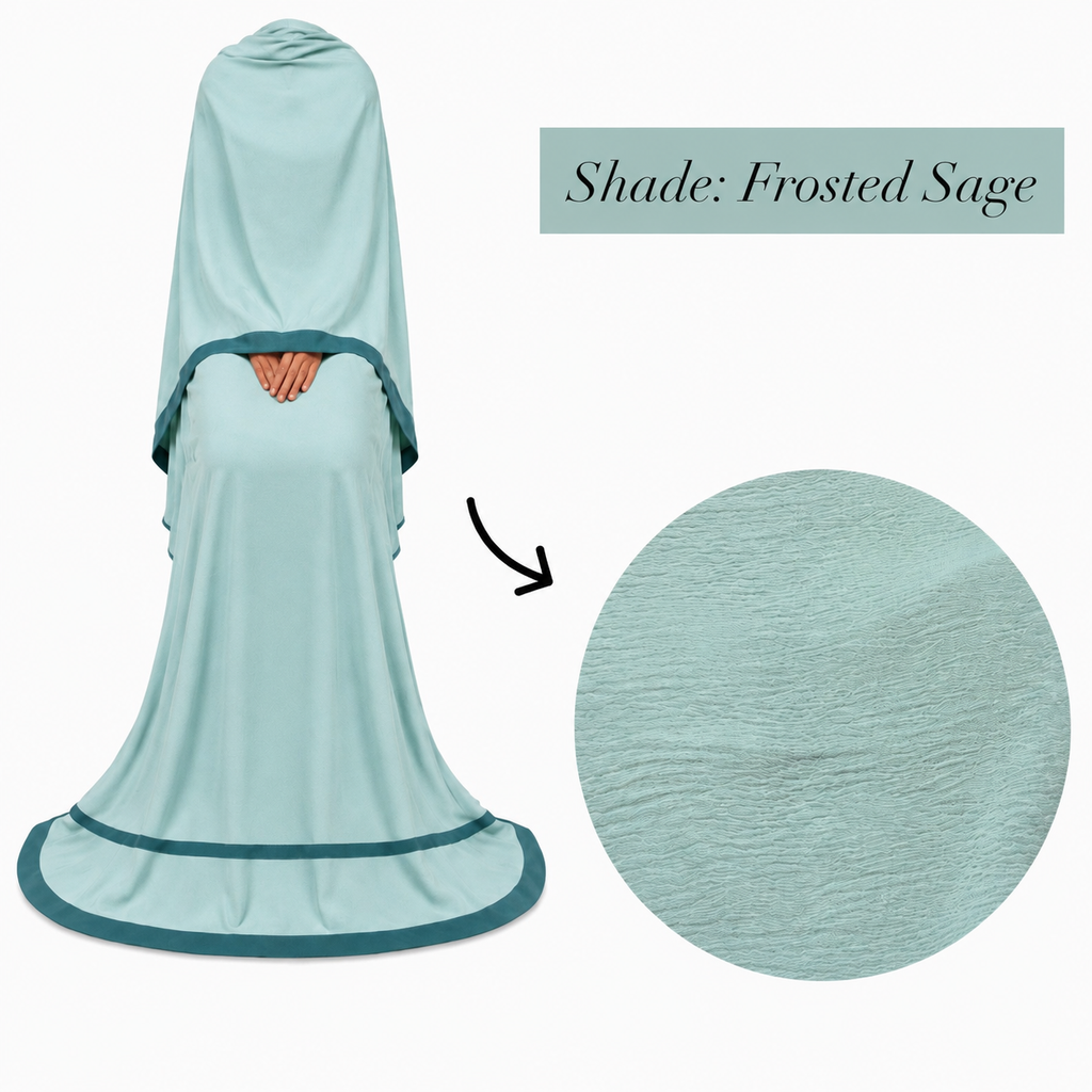 Soft Crush Abaya – Frosted Sage