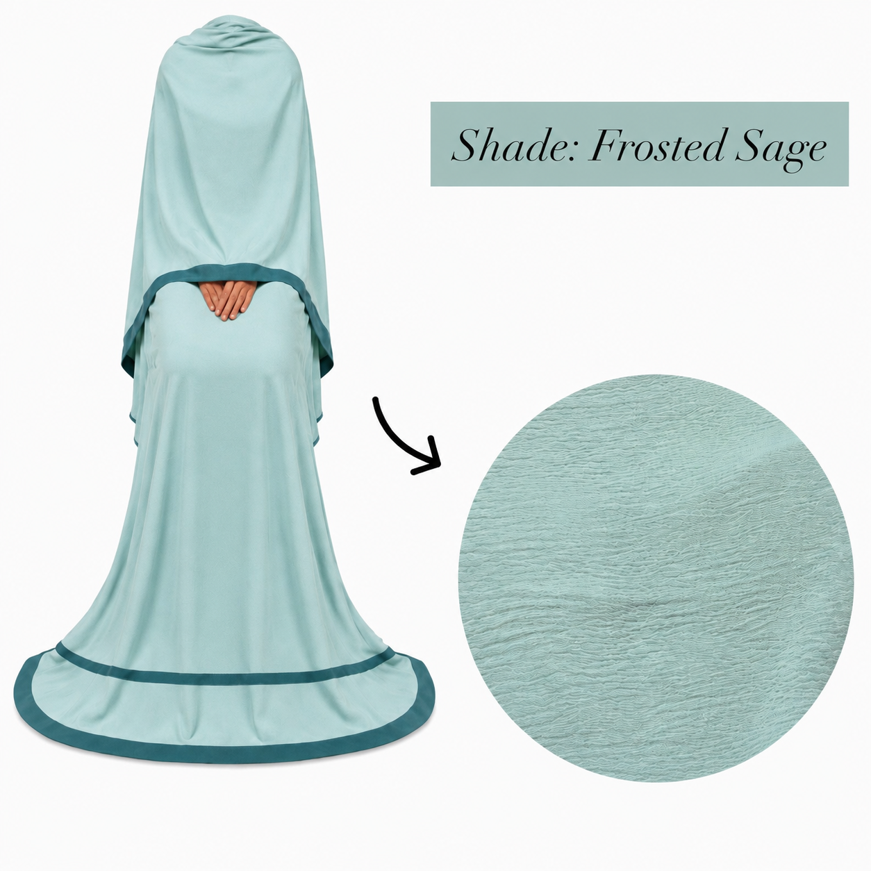 Soft Crush Abaya – Frosted Sage
