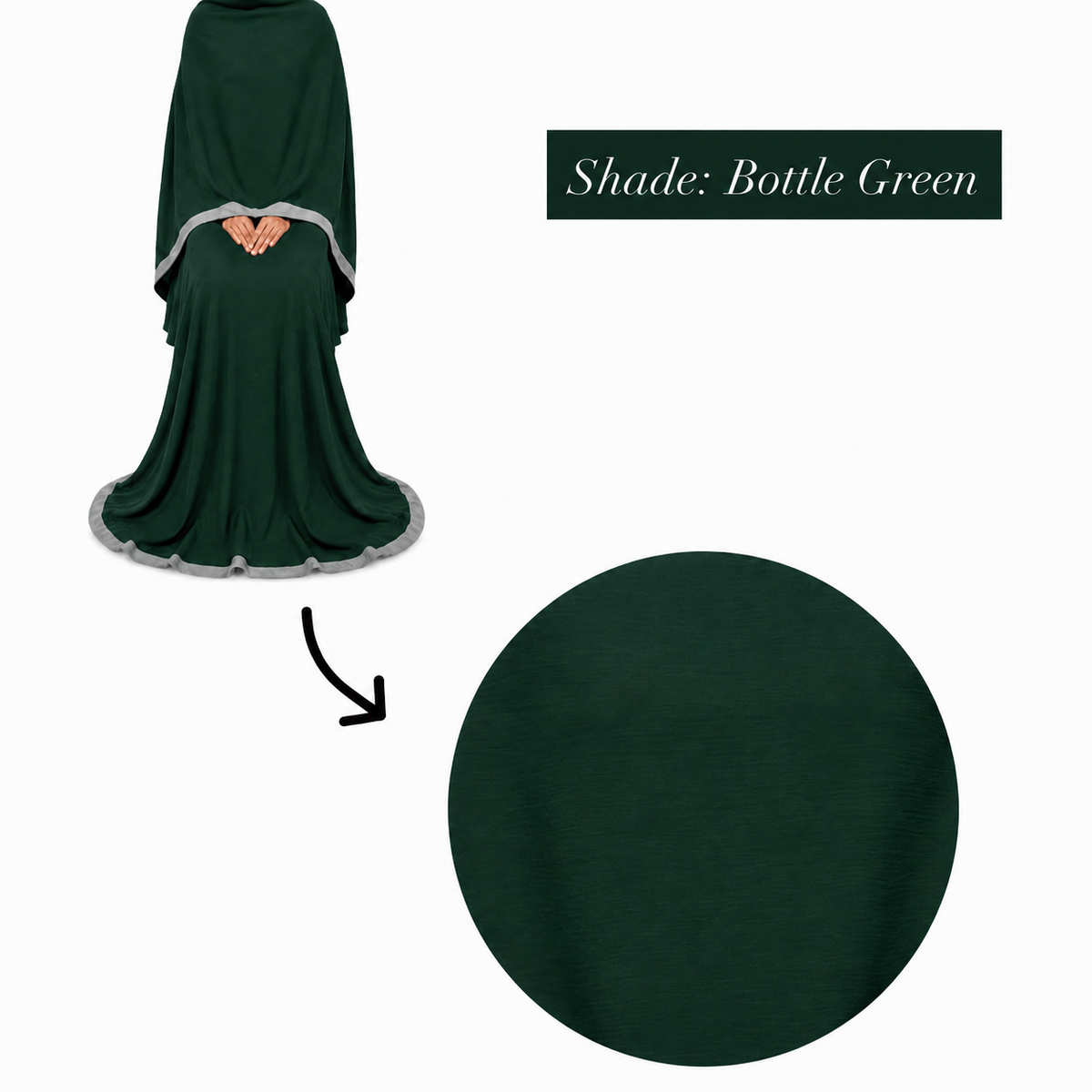 Soft Crush Abaya – Bottle Green II