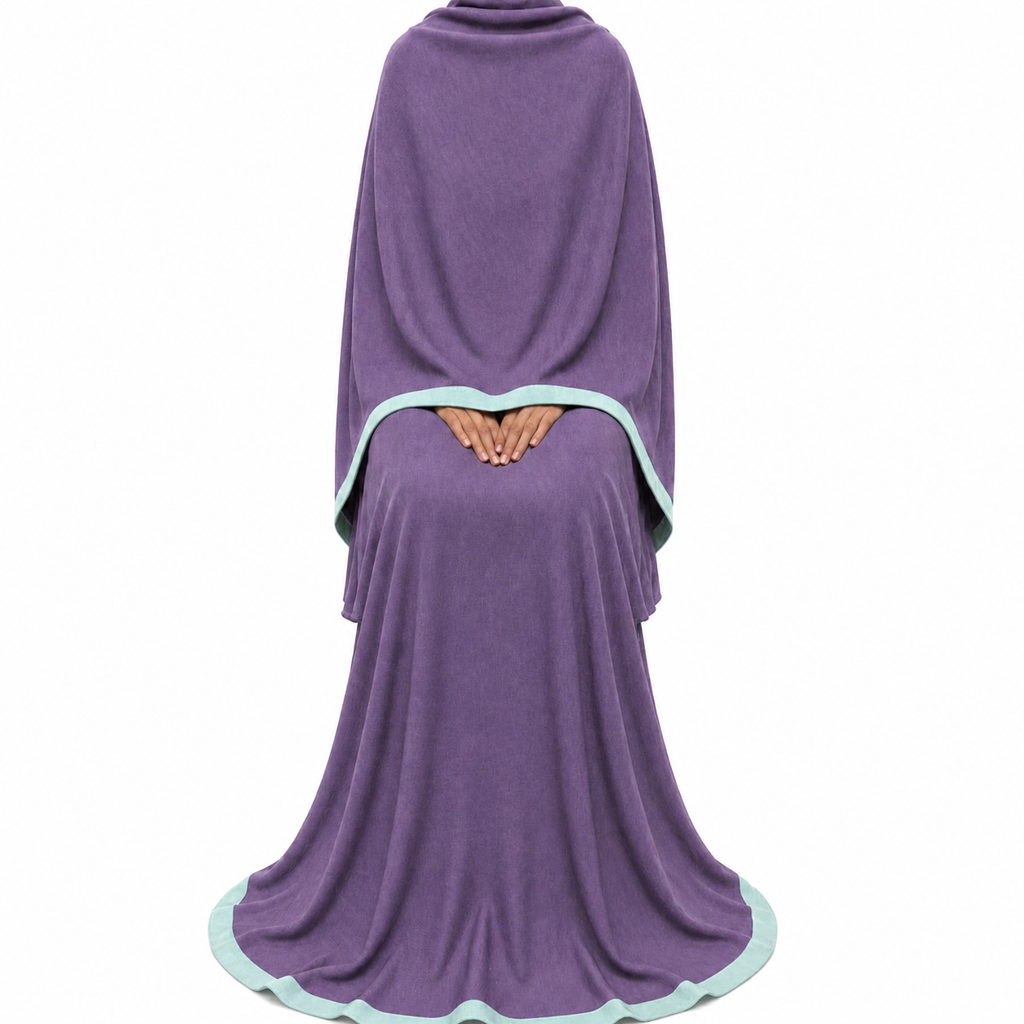 Soft Crush Abaya – Muted Plum
