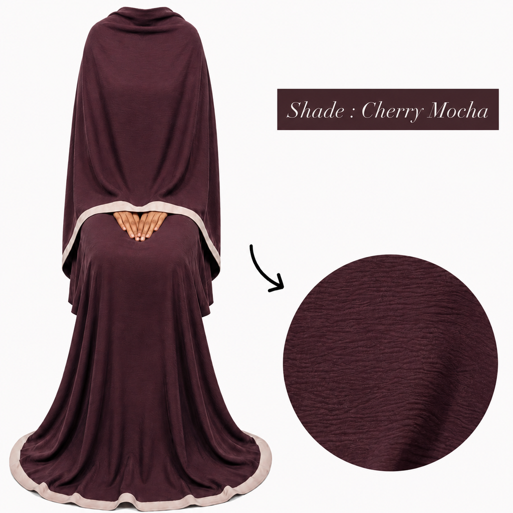 Soft Crush Abaya – Cherry Mocha