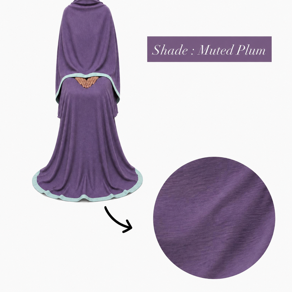 Soft Crush Abaya – Muted Plum