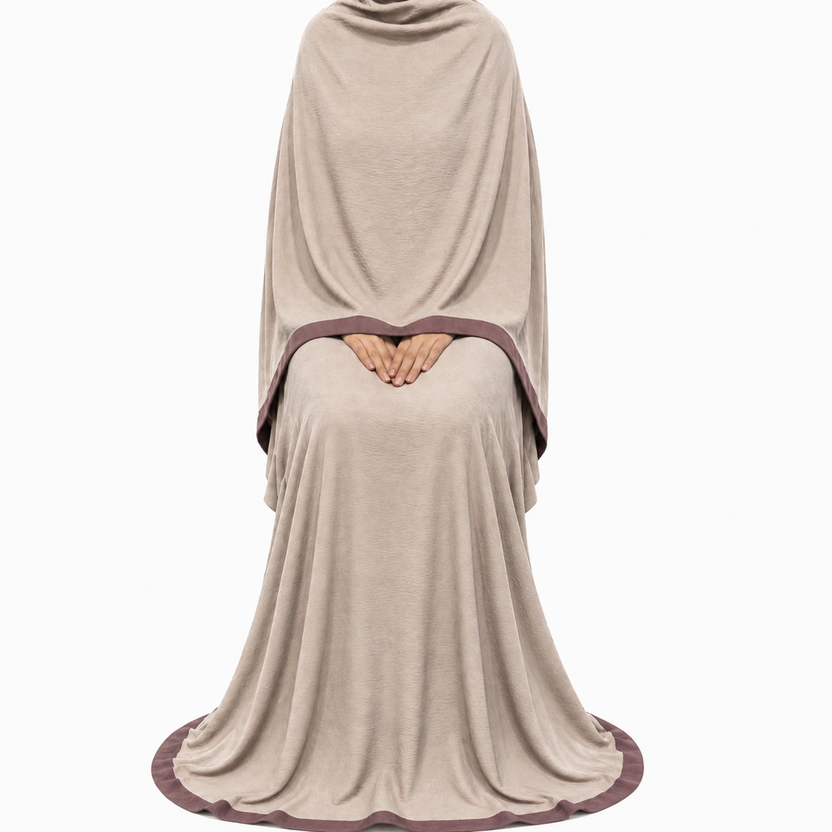 Soft Crush Abaya – Warm Taupe II