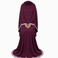 Textured Crepe Abaya | Dark Cherry