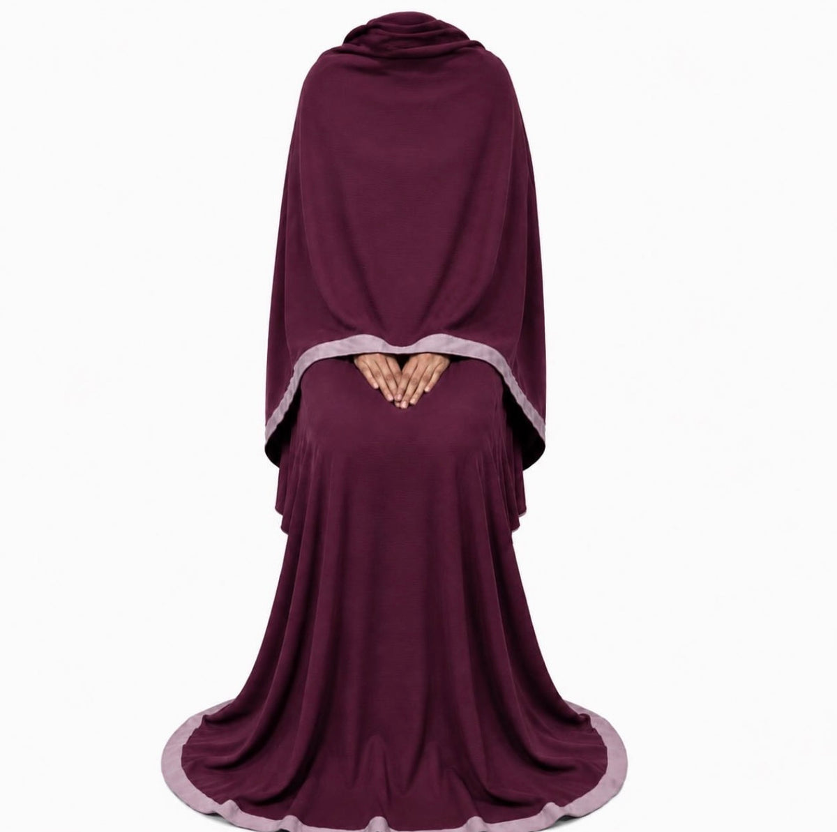 Textured Crepe Abaya | Dark Cherry