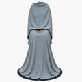 Soft Crush Abaya – Ash Grey (Black Trim)