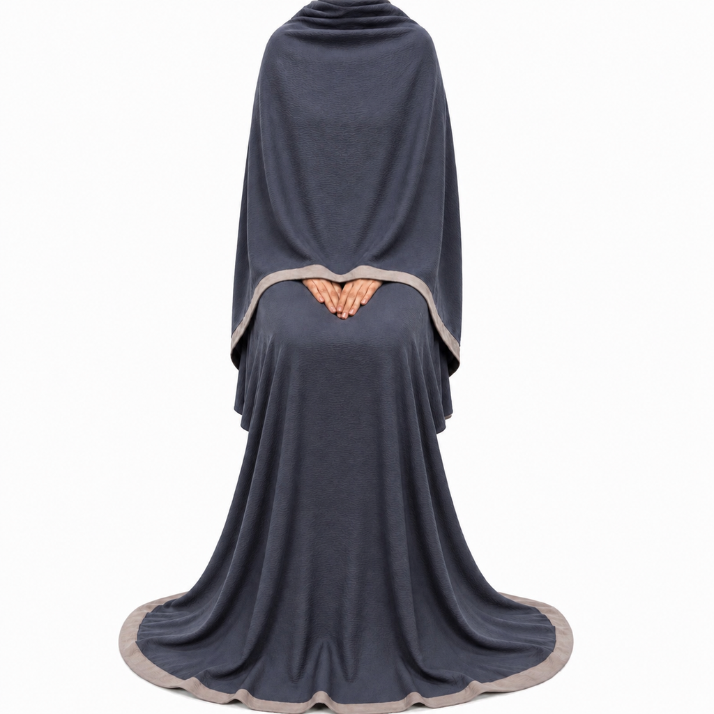 Soft Crush Abaya – Dark Slate