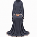 Soft Crush Abaya – Dark Slate