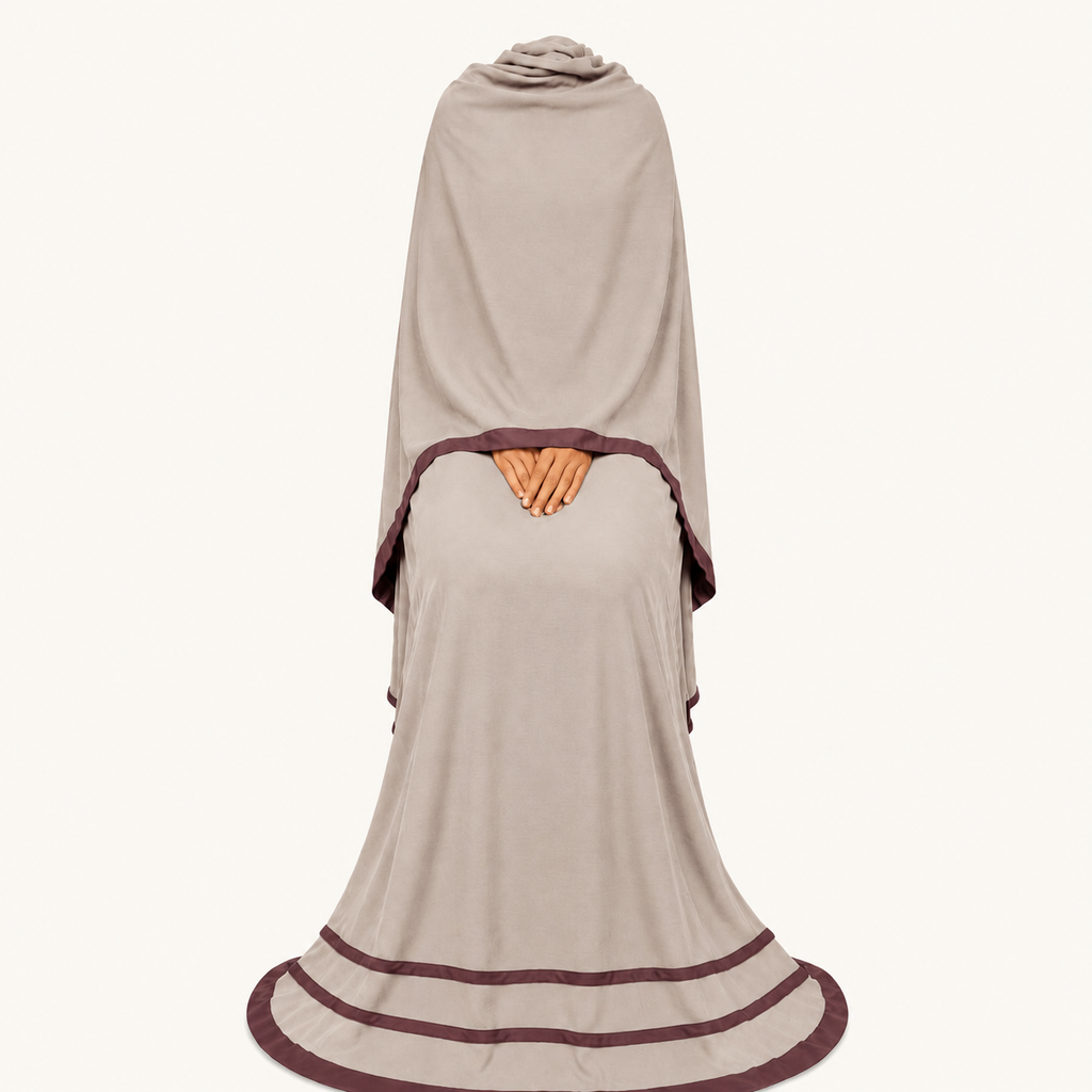 Soft Crush Abaya – Warm Taupe