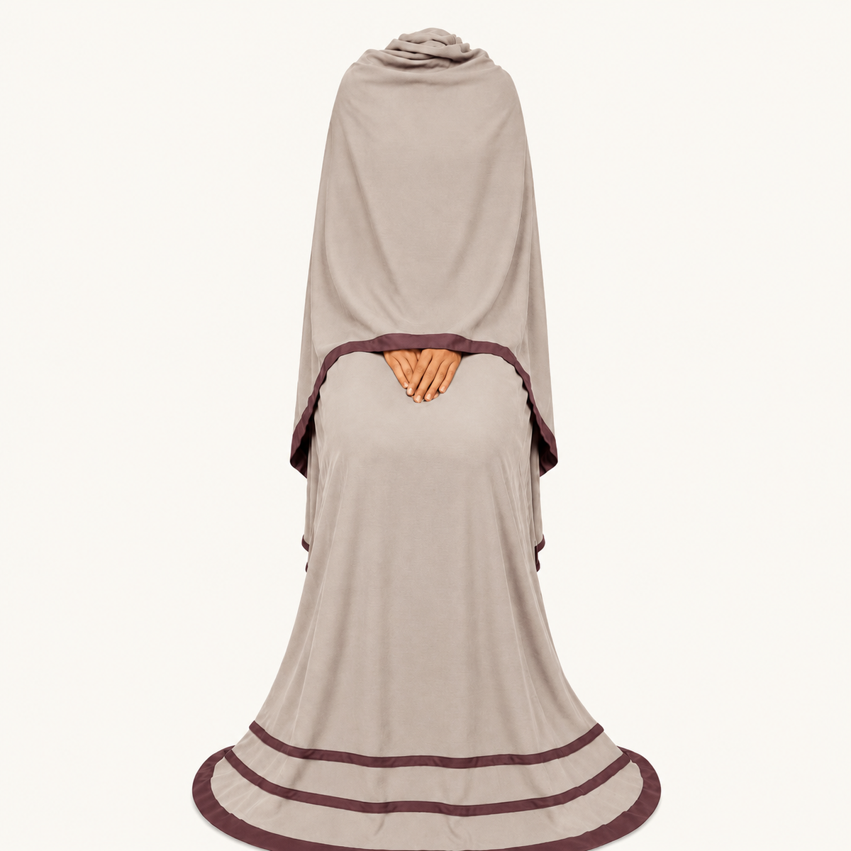 Soft Crush Abaya – Warm Taupe