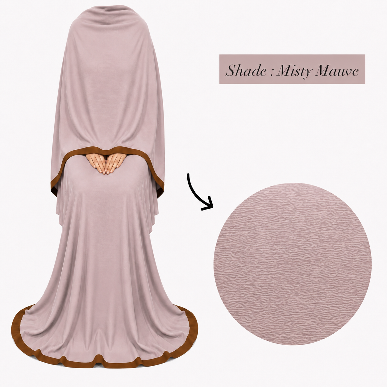 Soft Crush Abaya – Misty Mauve