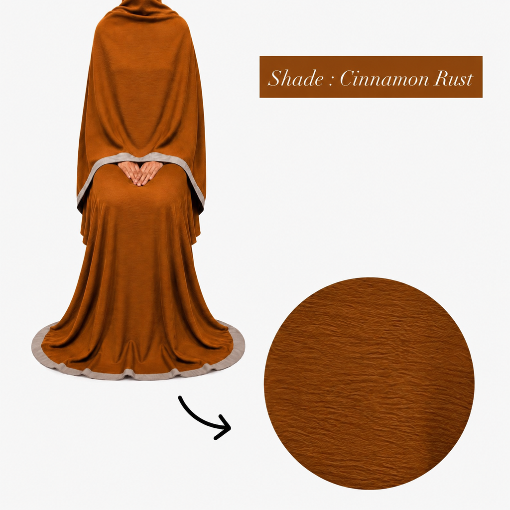 Soft Crush Abaya – Cinnamon Rust