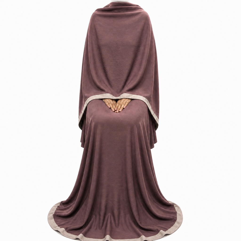 Soft Crush Abaya – Mauve Taupe II