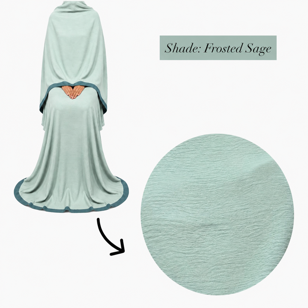 Soft Crush Abaya – Frosted Sage II