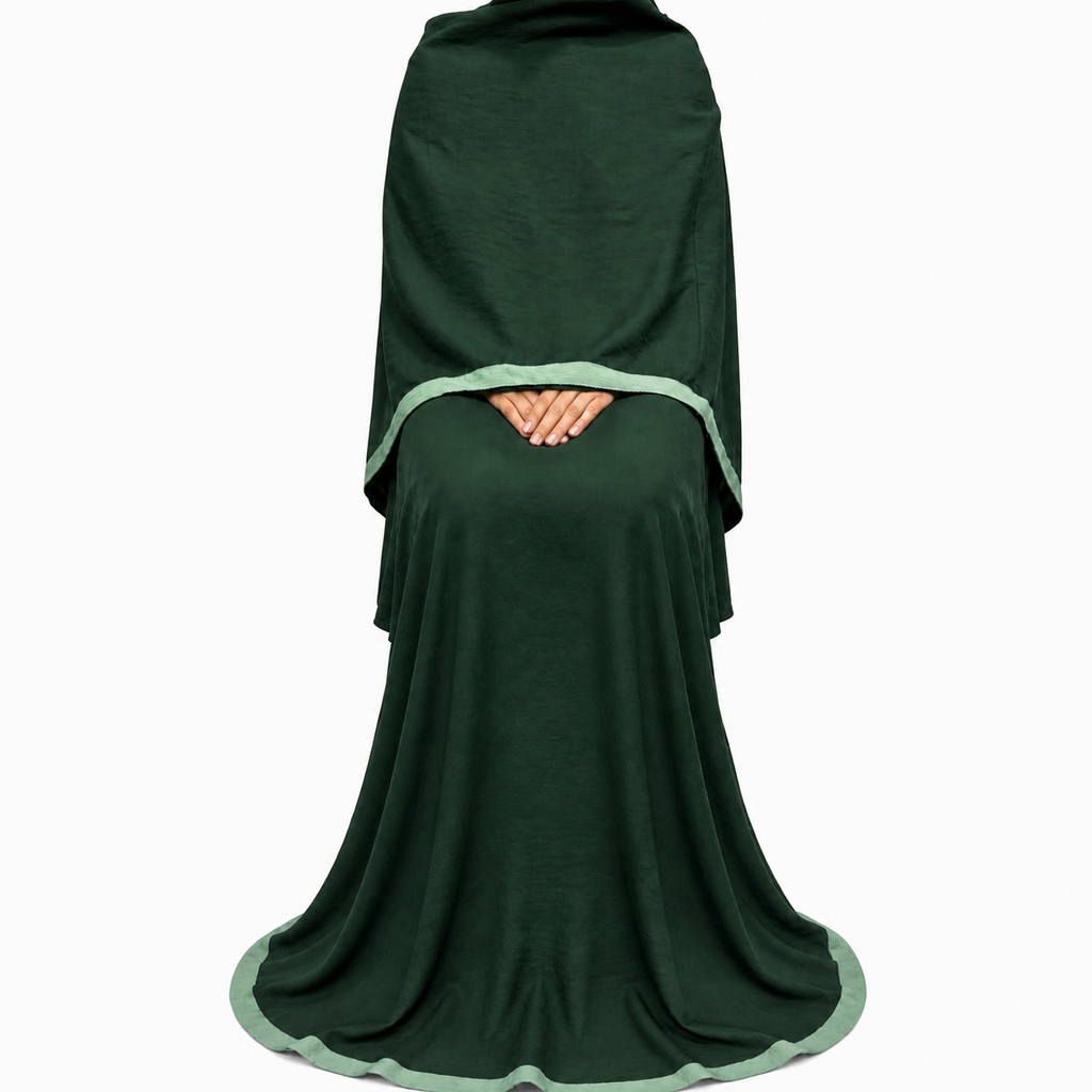Soft Crush Abaya – Bottle Green