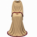 Soft Crush Abaya – Latte (Maroon Trim)