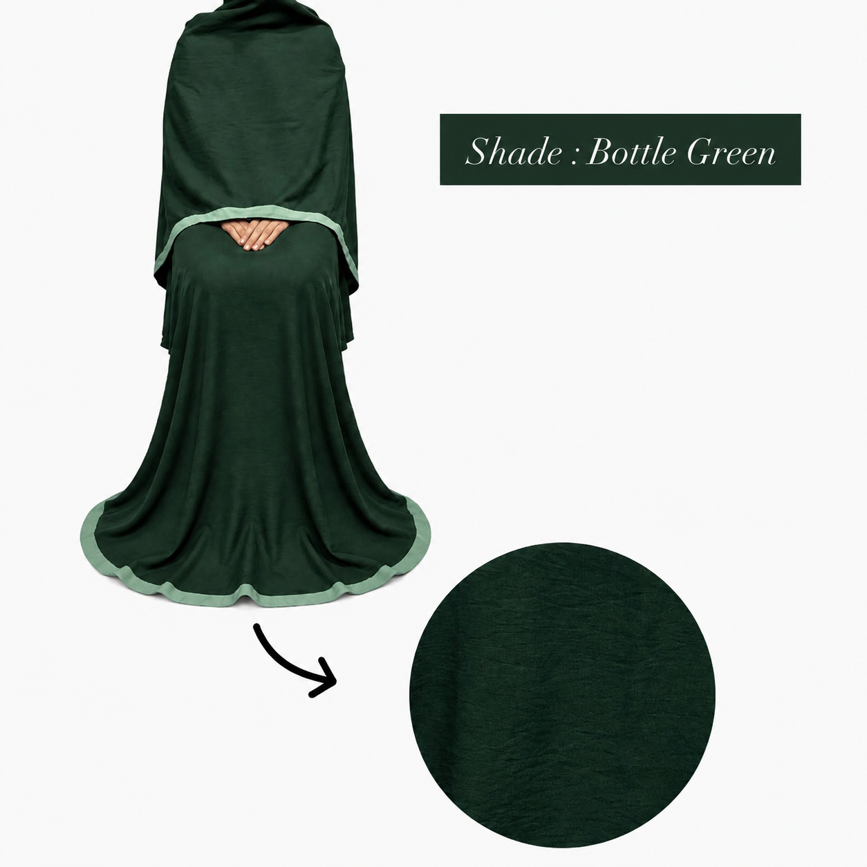 Soft Crush Abaya – Bottle Green