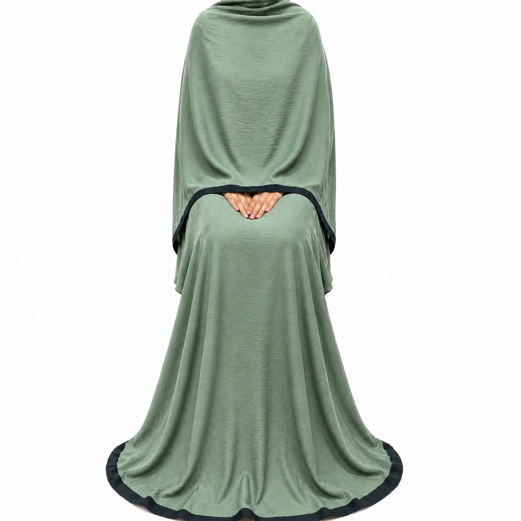 Soft Crush Abaya – Sage Green