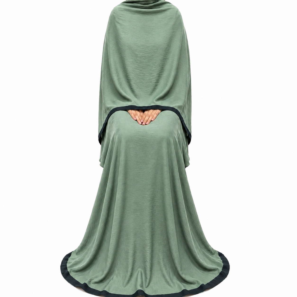 Soft Crush Abaya – Sage Green