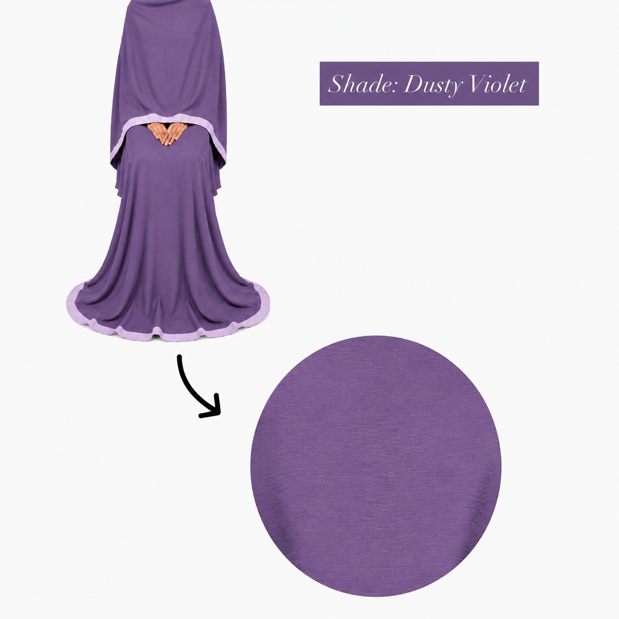 Soft Crush Abaya – Dusty Violet