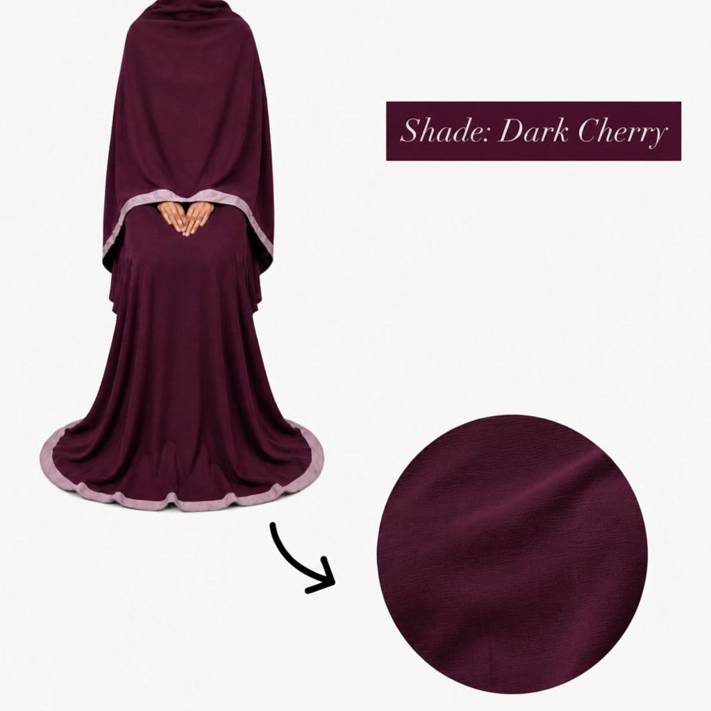 Textured Crepe Abaya | Dark Cherry