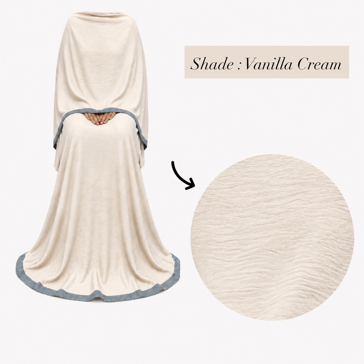 Soft Crush Abaya – Vanilla Cream II