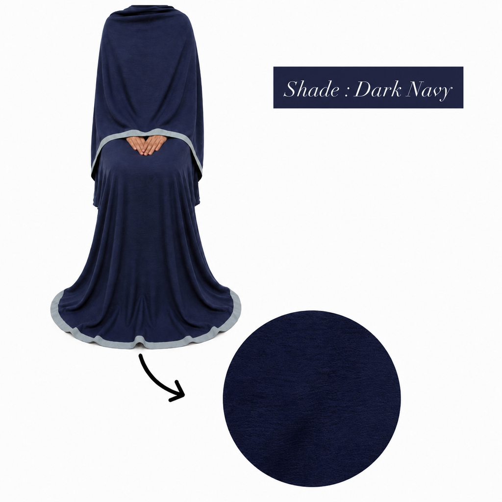 Soft Crush Abaya – Dark Navy II