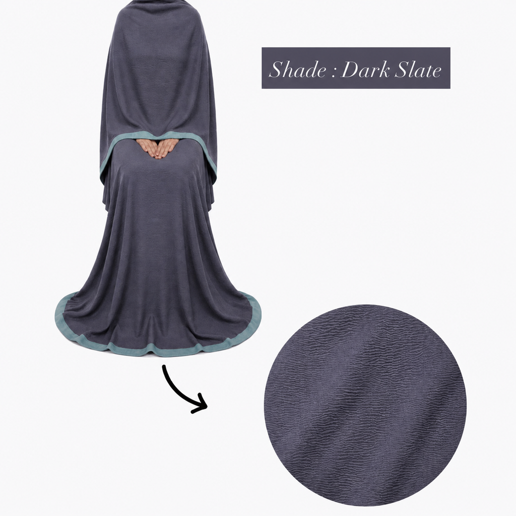 Soft Crush Abaya – Dark Slate II