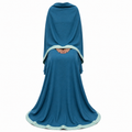 Soft Crush Abaya – Petrol Blue (Mint Trim)