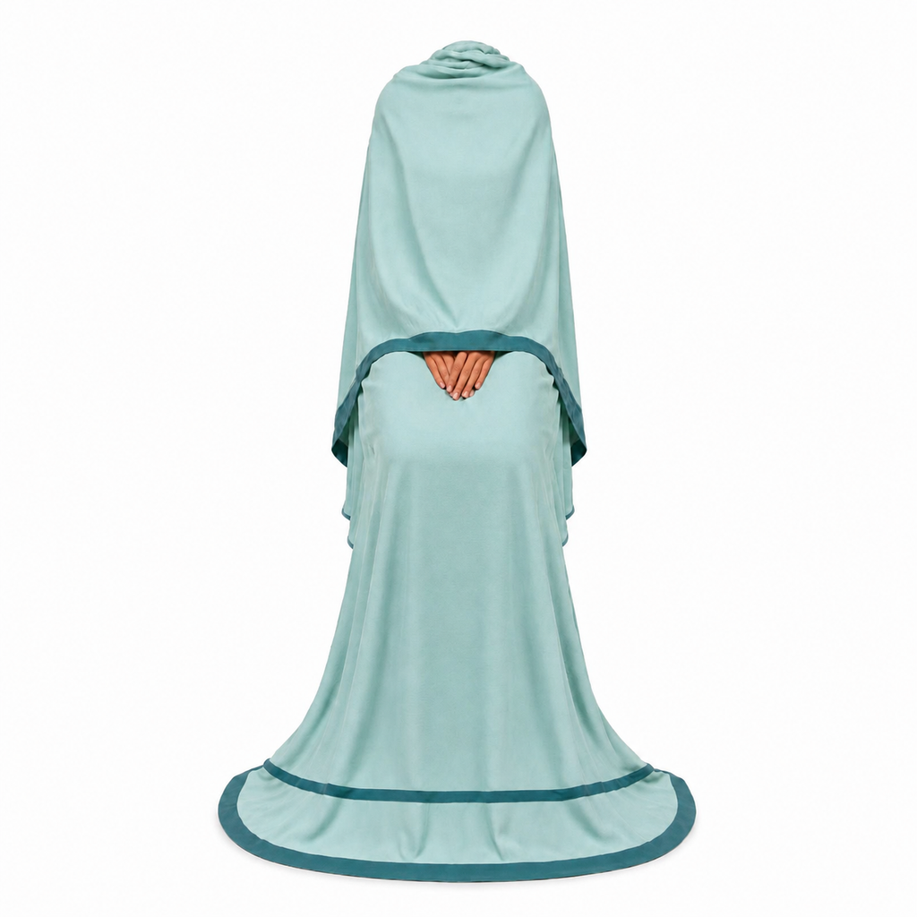 Soft Crush Abaya – Frosted Sage