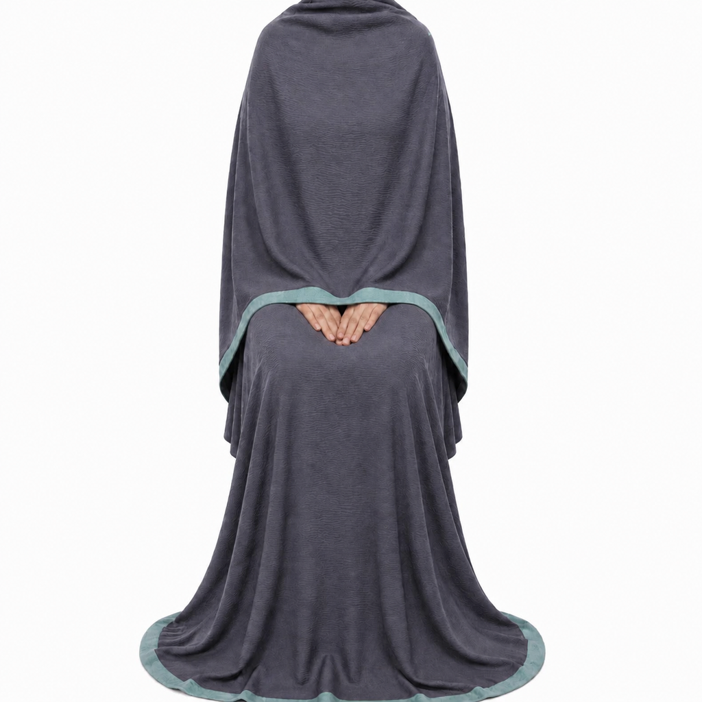 Soft Crush Abaya – Dark Slate II