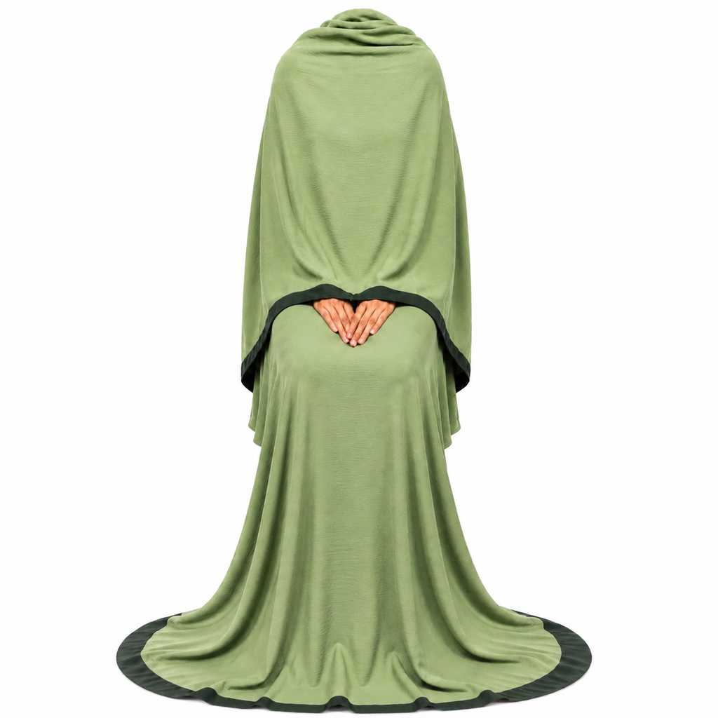 Soft Crush Abaya – Pistachio Green