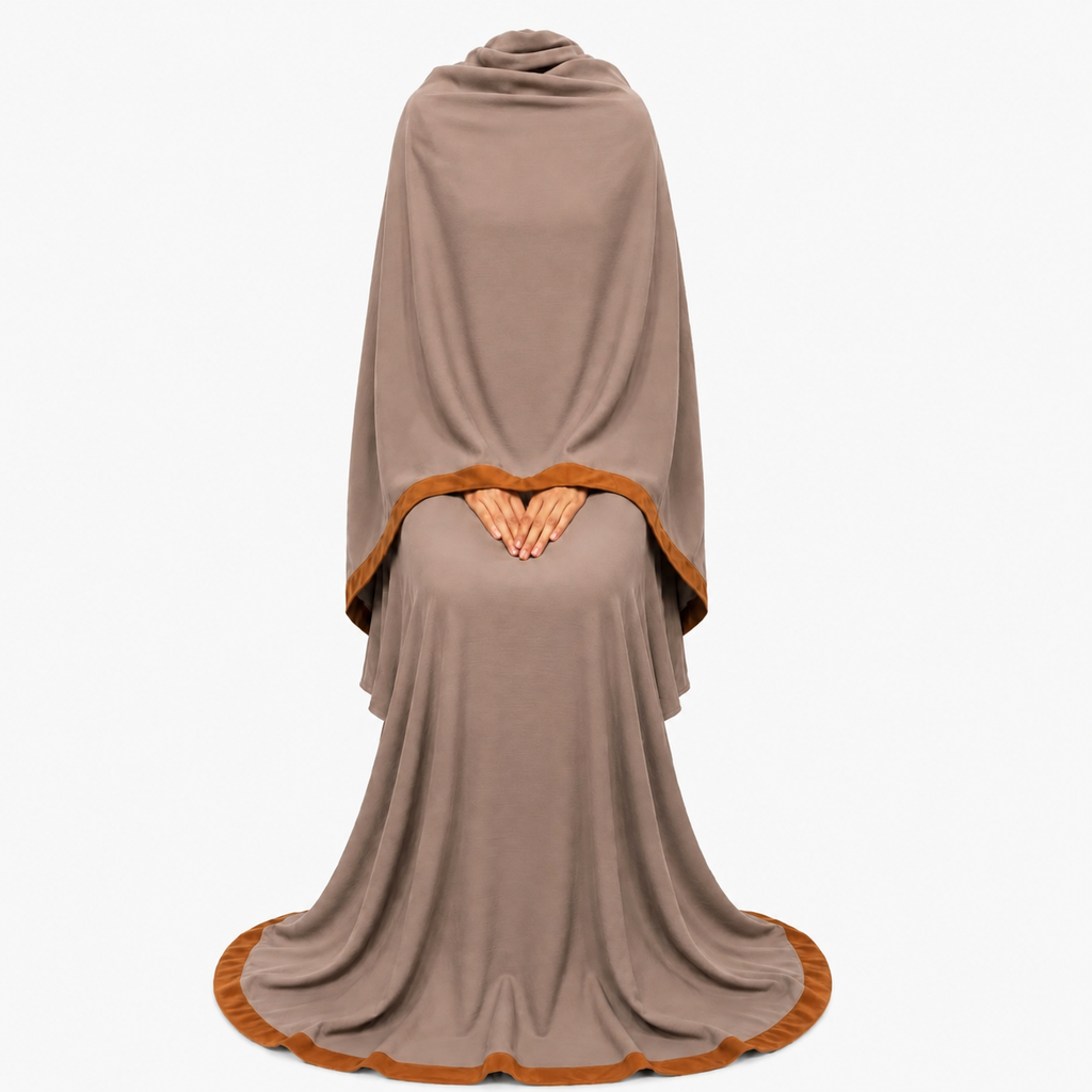 Soft Crush Abaya – Desert Taupe