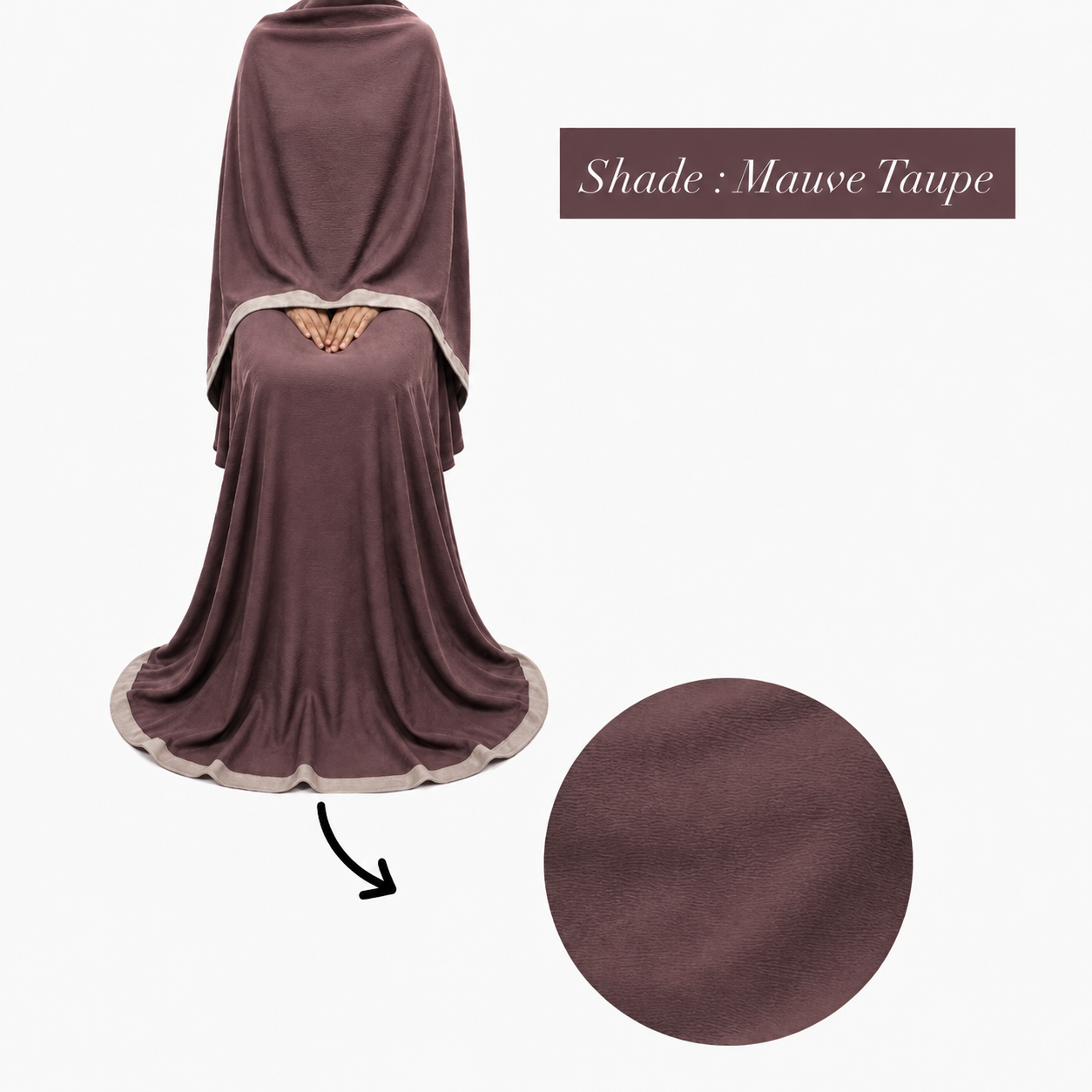 Soft Crush Abaya – Mauve Taupe II