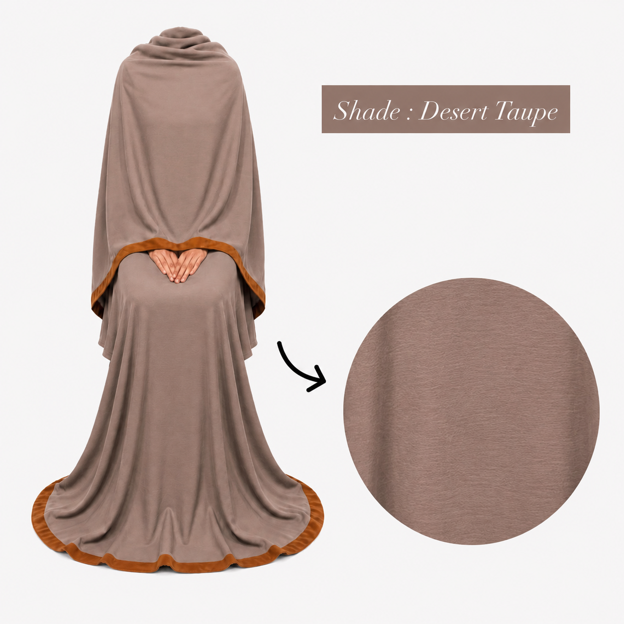 Soft Crush Abaya – Desert Taupe