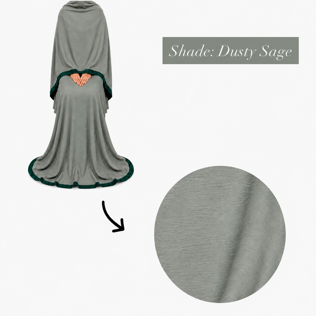 Soft Crush Abaya – Dusty Sage
