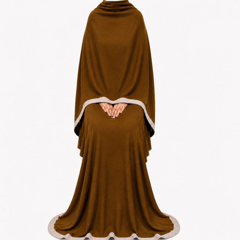 Soft Crush Abaya – Caramel Brown