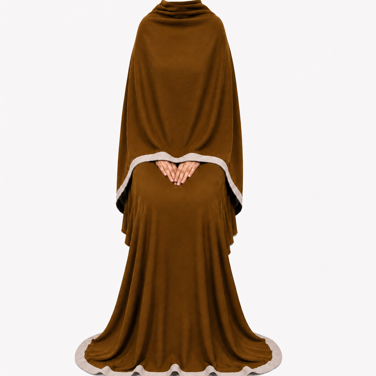 Soft Crush Abaya – Caramel Brown