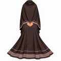 Dubai Abaya | Espresso Brown With Deep Taupe