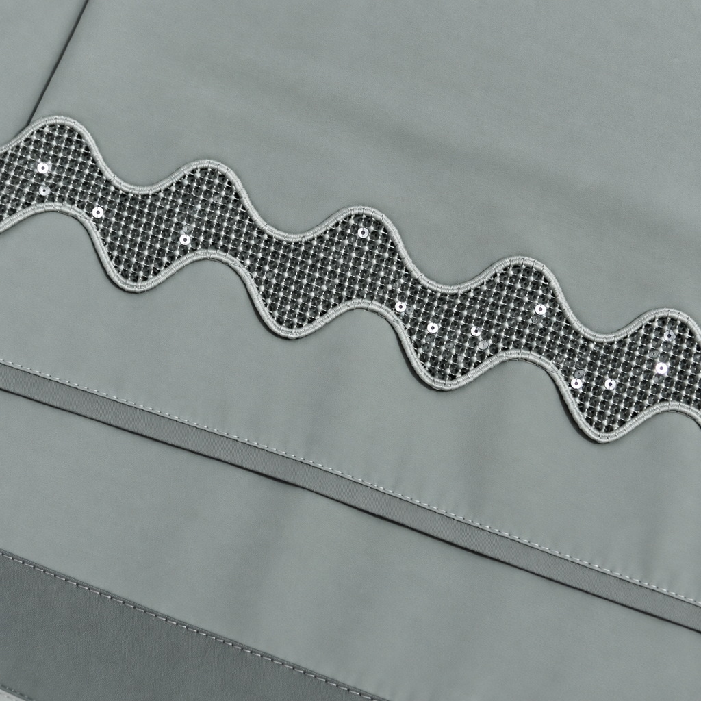 Dubai Abaya | Sage Grey With Charcoal Grey