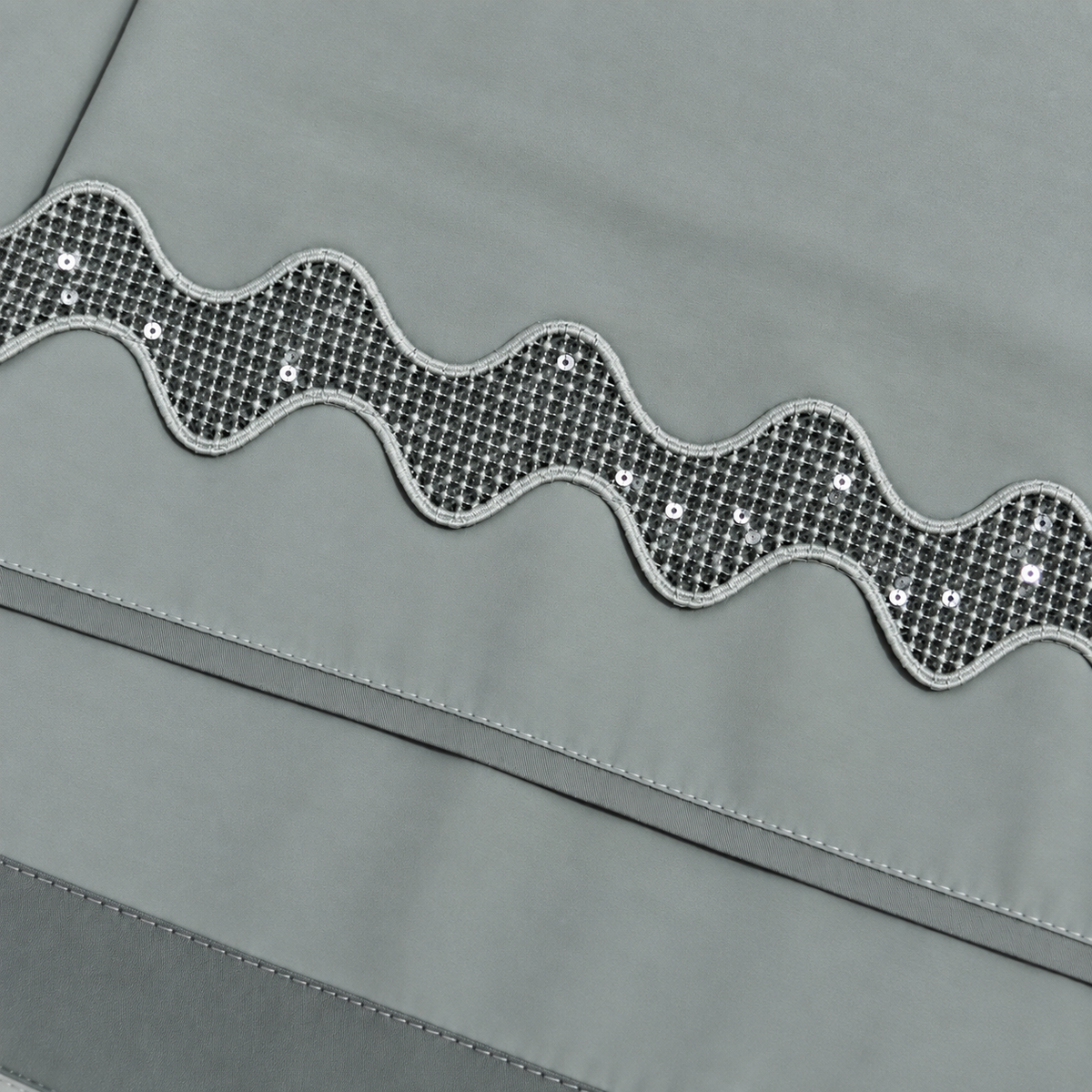 Dubai Abaya | Sage Grey With Charcoal Grey