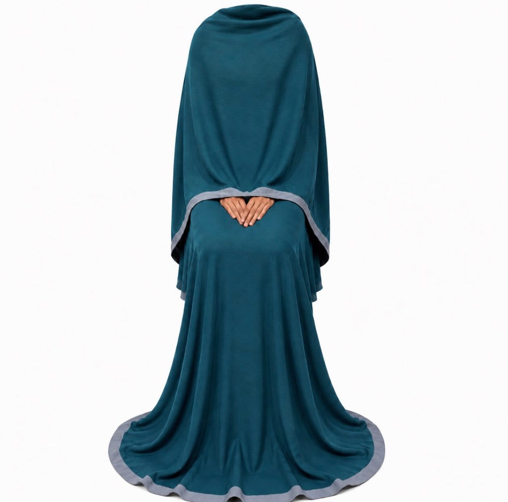 Soft Crush Abaya | Deep Teal