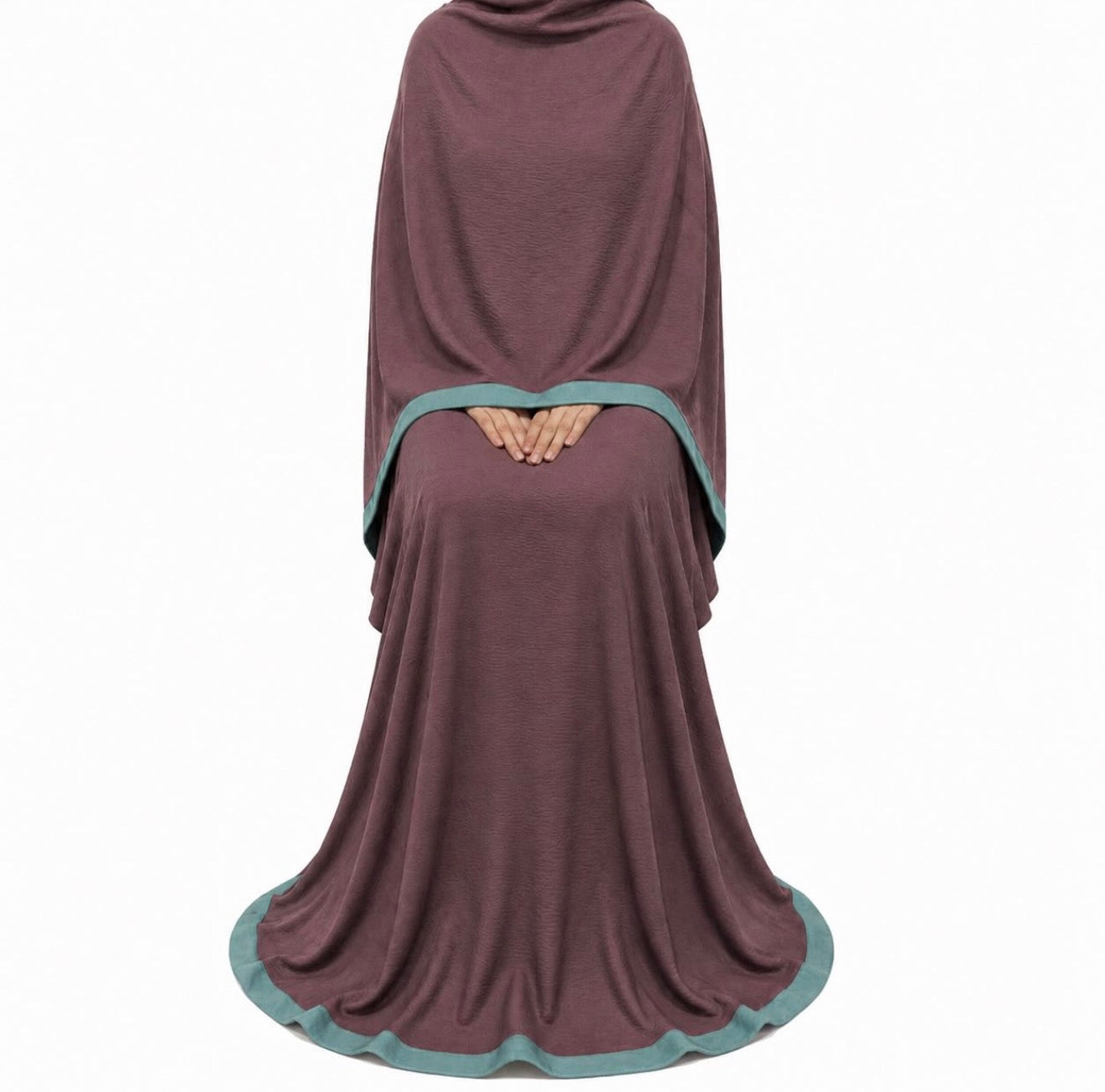 Textured Crepe Abaya | Mauve Taupe